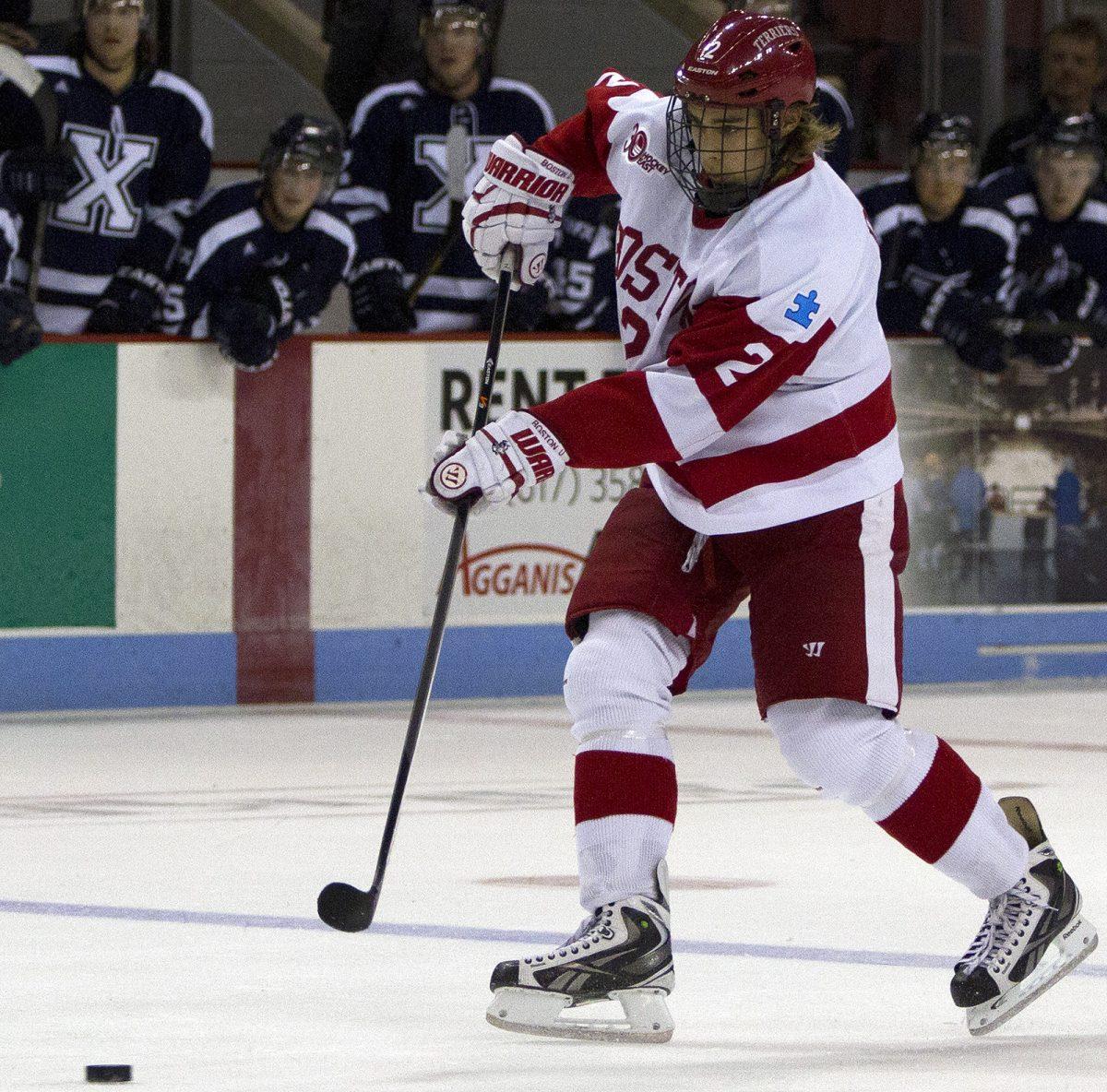 Junior forward Ahti Oksanen recorded five shots Sunday against Dartmouth. PHOTO BY MICHELLE JAY/DFP FILE PHOTO
