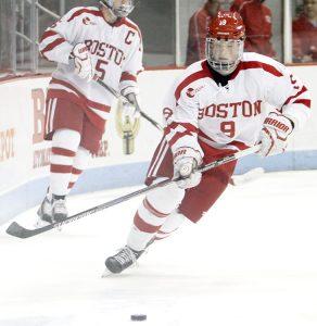 Freshman forward Jack Eichel posted a four-point showing for the second time this season. PHOTO BY MAYA DEVEREAUX/DAILY FREE PRESS STAFF