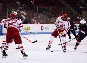 Freshman forward Jordan Greenway had two assists in BU's matchup against the U.S. Under-18 Team. PHOTO BY FALON MORAN/DFP STAFF
