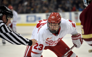 Sophomore forward Jakob Forsbacka Karlsson has five goals in his last two games. PHOTO BY MADDIE MALHOTRA/DAILY FREE PRESS STAFF