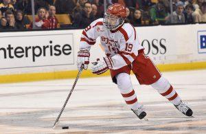 Freshman forward Clayton Keller was recently named Hockey East Rookie of the Year. PHOTO MY MADDIE MALHOTRA/DAILY FREE PRESS STAFF