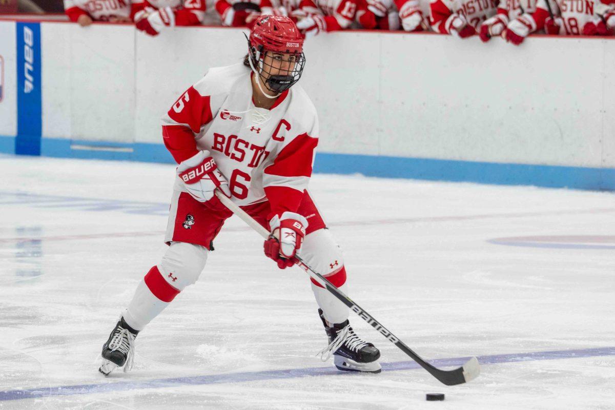 Northeastern’s ‘super line’ powers Huskies past BU on senior night
