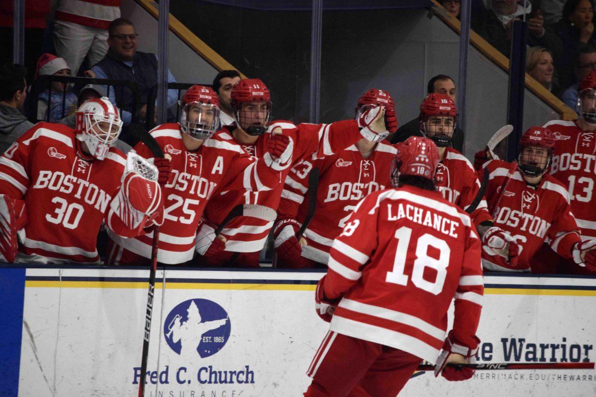 Terriers outmuscle Merrimack in chippy road win, 4-1