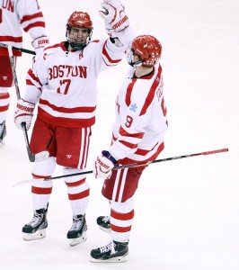 Evan Rodrigues and Jac Eichel. PHOTO BY MAYA DEVEREAUX/DAILY FREE PRESS STAFF