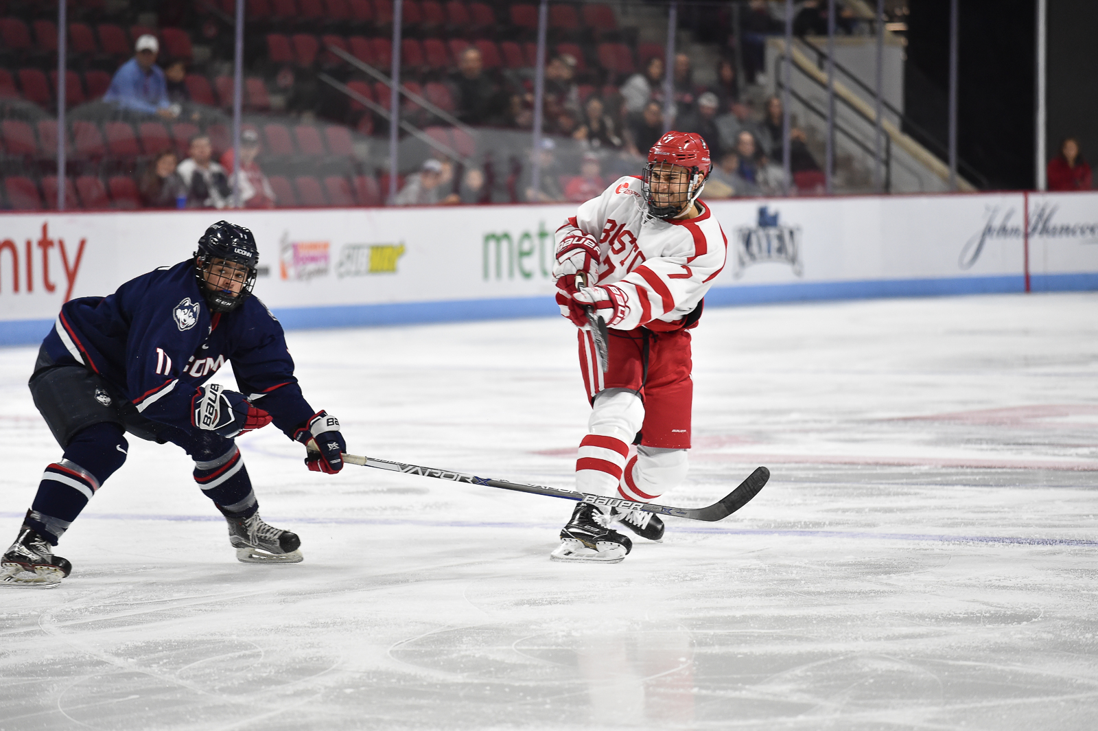 Sophomore defenseman Chad Krys is second on the team with 22 shots. PHOTO BY MADDIE MALHOTRA/ DAILY FREE PRESS STAFF
