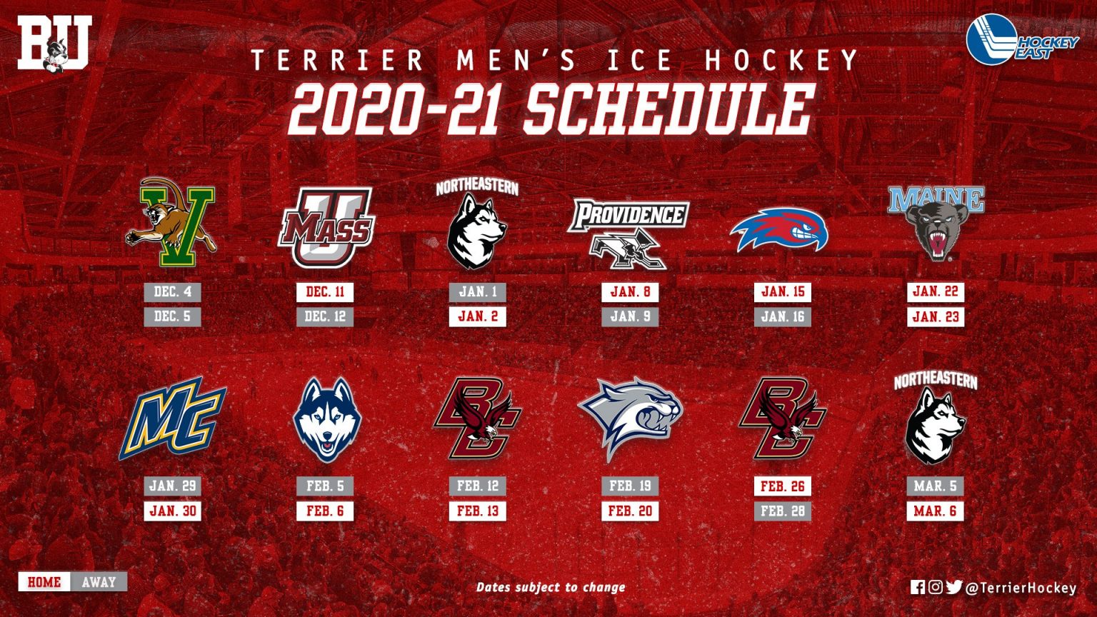 Hockey East announces 24 game schedule The Boston Hockey Blog