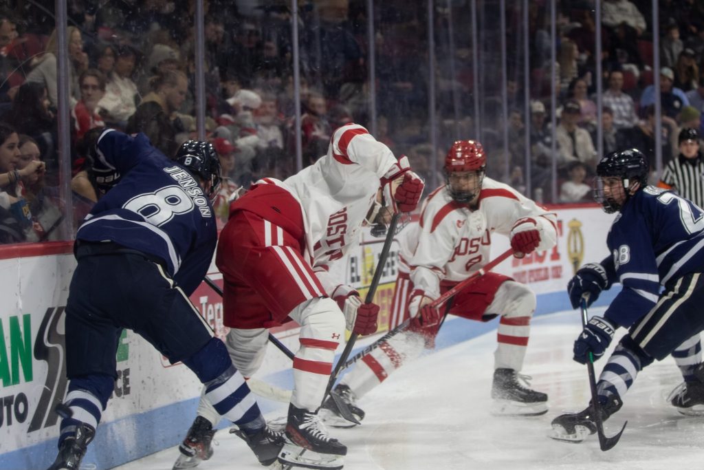 Ryan Greene, Mathieu Caron power BU men’s hockey to 2-1 overtime win over UNH